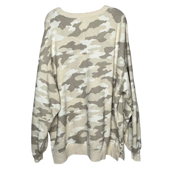 Aerie Très Chic Sweatshirt Pullover Cozy Camo Oversized Quiet Luxury Size Small - Picture 4 of 11